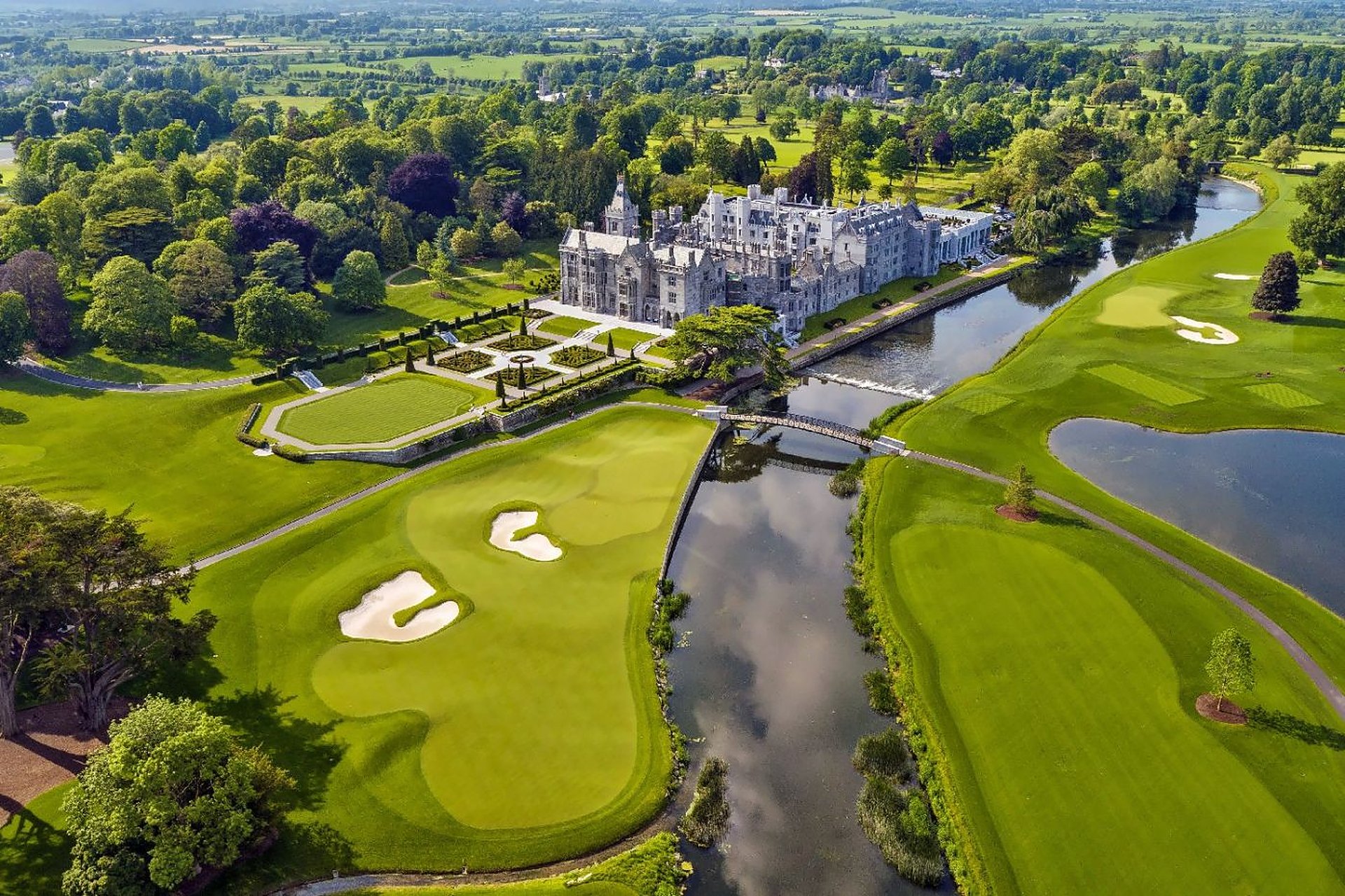Adare Manor, the River Maigue and the golf course from the air