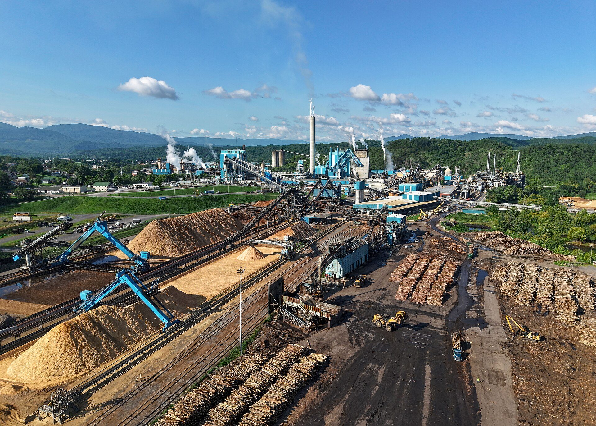 Aerial view of the Smurfit Westrock Covington mill in Virginia
