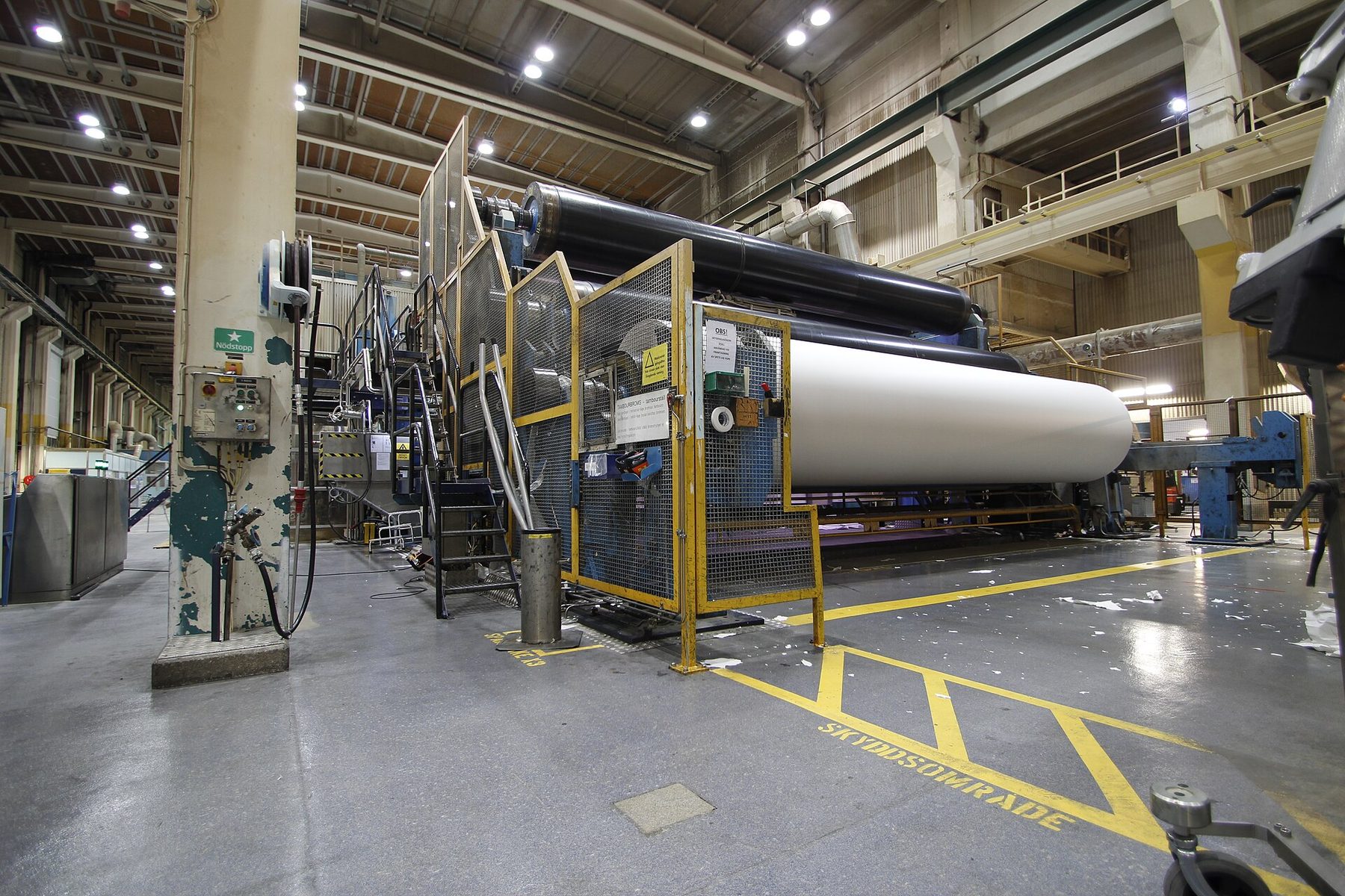 A paper machine dryer section in a mill